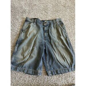Old Navy Shorts Mens 36 Blue Cargo Utility Baggy Loose Distressed Denim Y2K